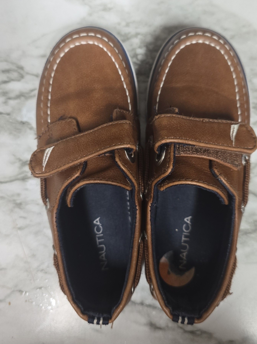 Nautica Kids Brown Moccasin-Style Velcro Shoes